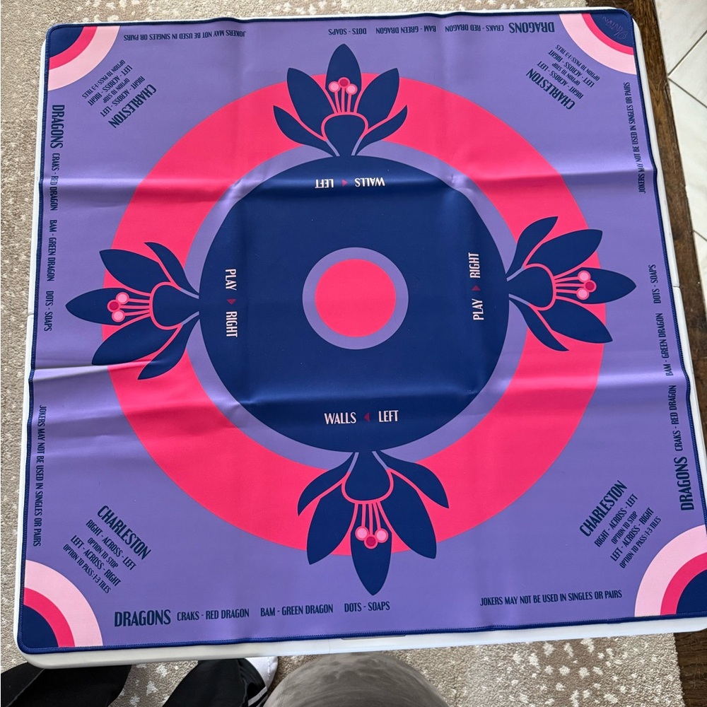 Vibrant Pink and Purple Mahjong Mat